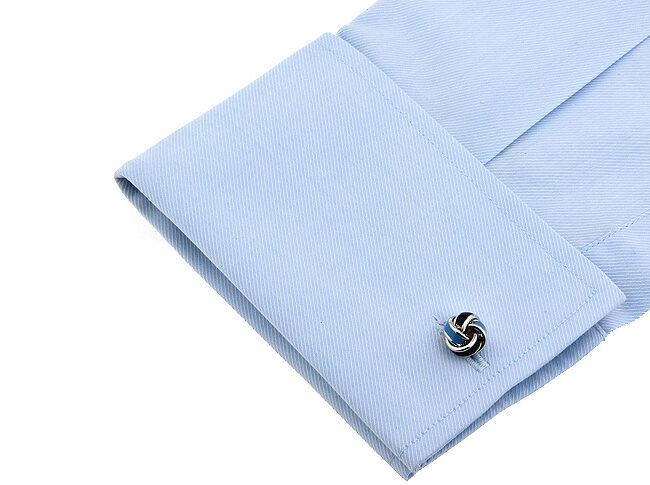 shlax & wing Pair of Mens Cufflinks Blue Stainless steel Floral Elegant Style Mens Studs Elegant Style 84 Promoción trimestral