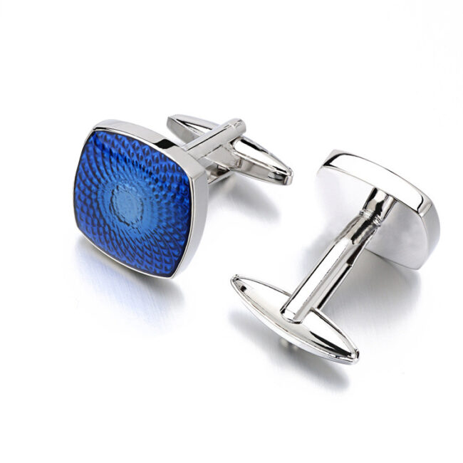 shlax & wing Pair of Mens Cufflinks Blue Stainless steel Square Elegant Style Mens Studs Elegant Style 81 Solo queda un día