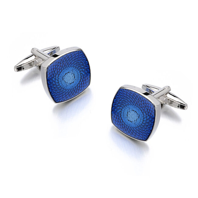 shlax & wing Pair of Mens Cufflinks Blue Stainless steel Square Elegant Style Mens Studs Elegant Style 81 Solo queda un día
