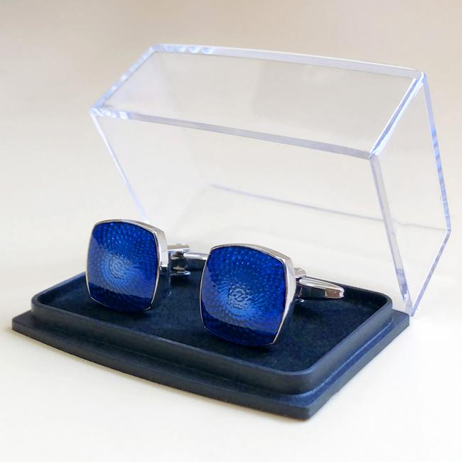 shlax & wing Pair of Mens Cufflinks Blue Stainless steel Square Elegant Style Mens Studs Elegant Style 81 Solo queda un día