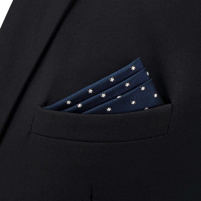 shlax & wing BH46 Navy Blue Floral Mens Pocket Square Fashion Classic Handkerchief Dress Hanky Limitado a 3 días