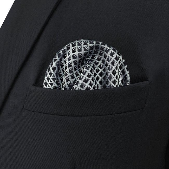 shlax & wing BH28 Black Solid Silk Mens Pocket Square Fashion Wedding Handkerchief Novelty Acceossories Hanky En oferta