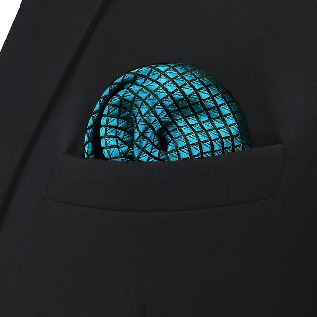 shlax & wing BH25 Blue Solid Silk Mens Pocket Square Fashion Classic Handkerchief Dress Hanky Libre de impuestos