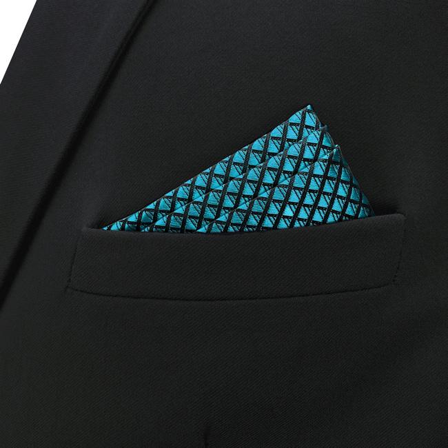 shlax & wing BH25 Blue Solid Silk Mens Pocket Square Fashion Classic Handkerchief Dress Hanky Libre de impuestos