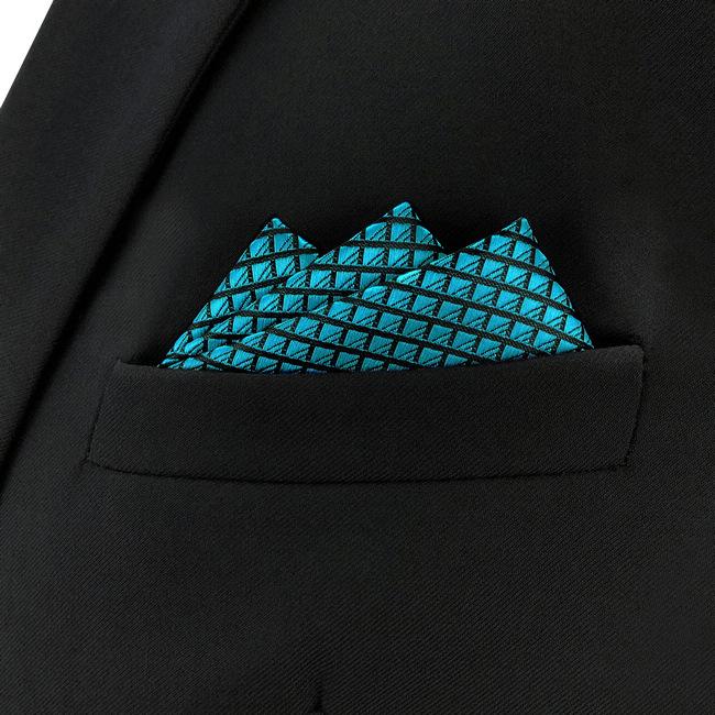 shlax & wing BH25 Blue Solid Silk Mens Pocket Square Fashion Classic Handkerchief Dress Hanky Libre de impuestos