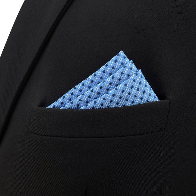 shlax & wing BH6 Azure Polka Dots Silk Mens Pocket Square Wedding Classic Handkerchief Brand New Dress Hanky Oferta exclusiva
