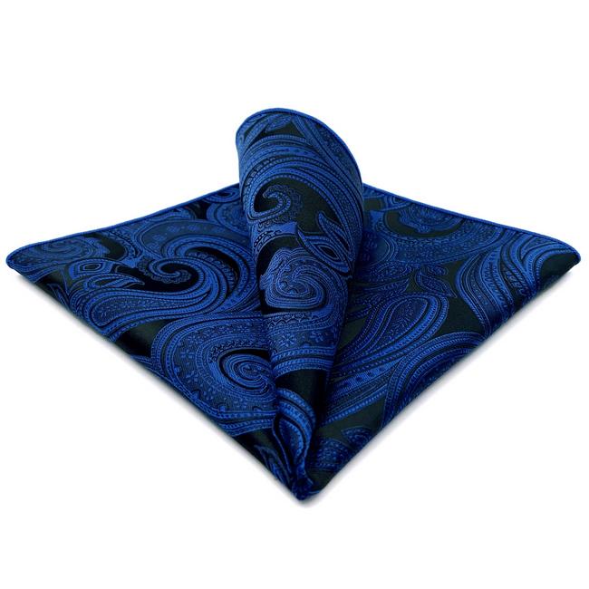 shlax & wing BH7 Navy Paisley Silk Mens Pocket Square Fashion Classic Brand New Handkerchief Wedding Hanky Última moda