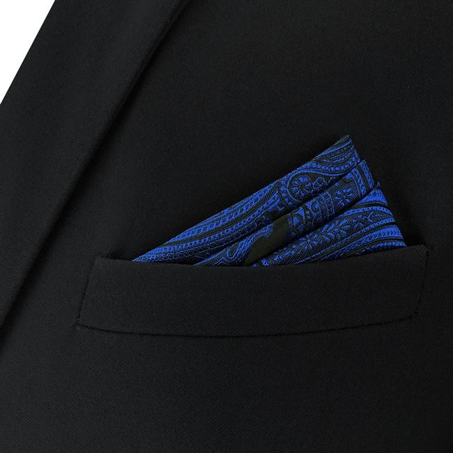 shlax & wing BH7 Navy Paisley Silk Mens Pocket Square Fashion Classic Brand New Handkerchief Wedding Hanky Última moda