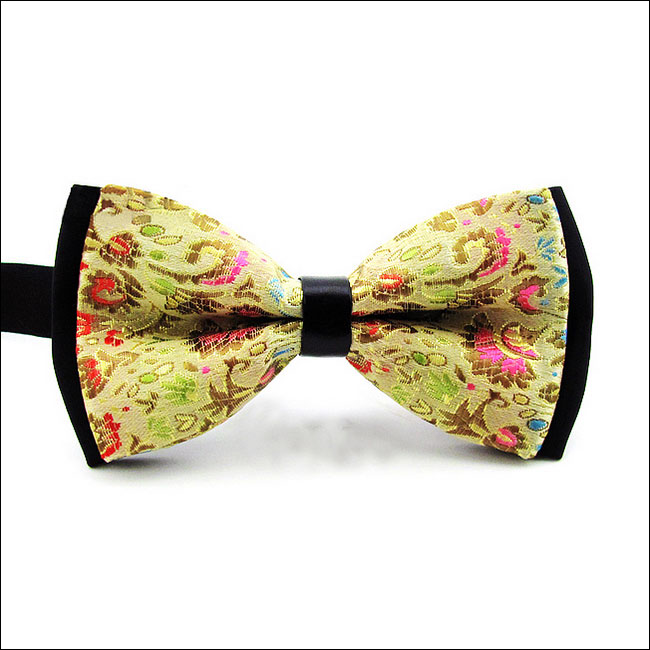 shlax & wing Wedding Gold Red Floral Mens Pre-tied Ajustable SilkBlend Wedding Dress Fashion SilkBlend Bow Tie Descuento por venta flash