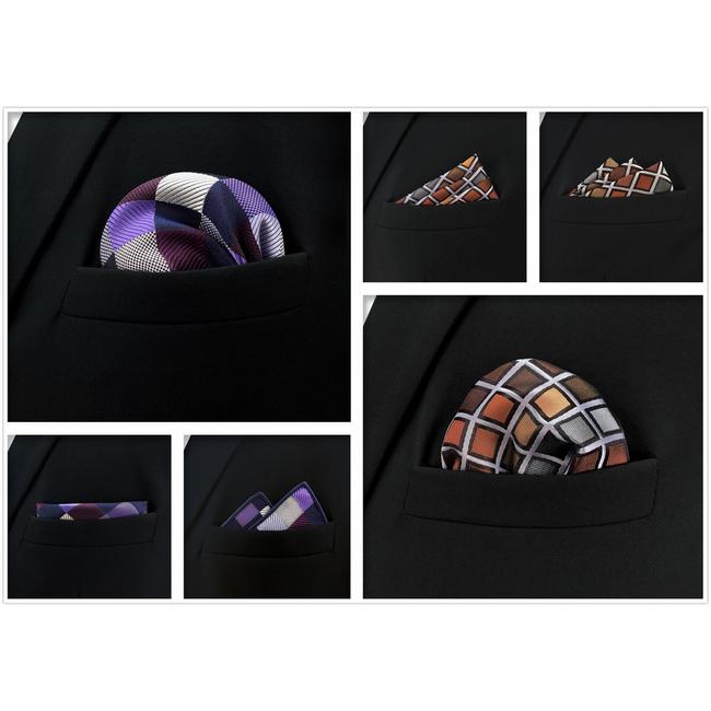 shlax & wing 5 Pieces Assorted Fashion Mens Pocket Square Classic Handkerchiefs Set 1-27 Ofertas de temporada