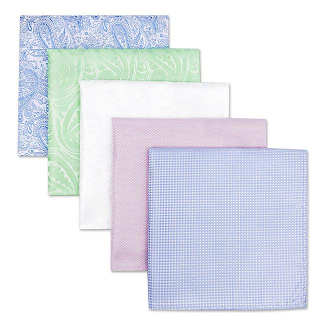 shlax & wing 5 Pieces Assorted Fashion Mens Pocket Square Classic Handkerchiefs Set 2-32 Grandes ahorros