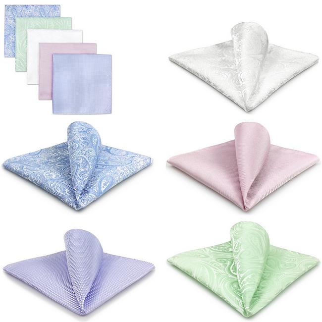 shlax & wing 5 Pieces Assorted Fashion Mens Pocket Square Classic Handkerchiefs Set 2-32 Grandes ahorros