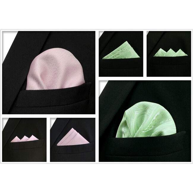 shlax & wing 5 Pieces Assorted Fashion Mens Pocket Square Classic Handkerchiefs Set 2-32 Grandes ahorros