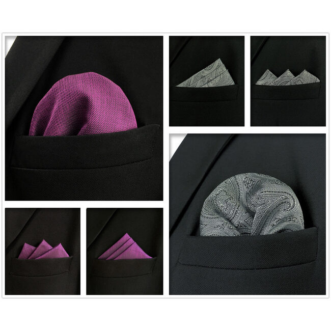 shlax & wing 5 Pieces Assorted Fashion Mens Pocket Square Classic Handkerchiefs Set 2-53 Precio ultrabajo