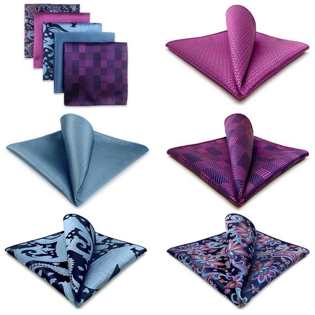 shlax & wing 5 Pieces Assorted Fashion Mens Pocket Square Classic Handkerchiefs Set 2-54 Devoluciones gratuitas