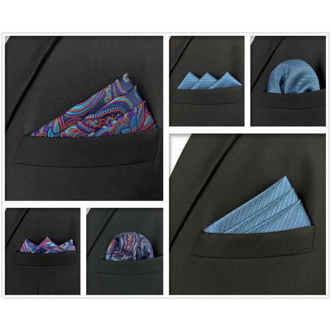 shlax & wing 5 Pieces Assorted Fashion Mens Pocket Square Classic Handkerchiefs Set 2-54 Devoluciones gratuitas
