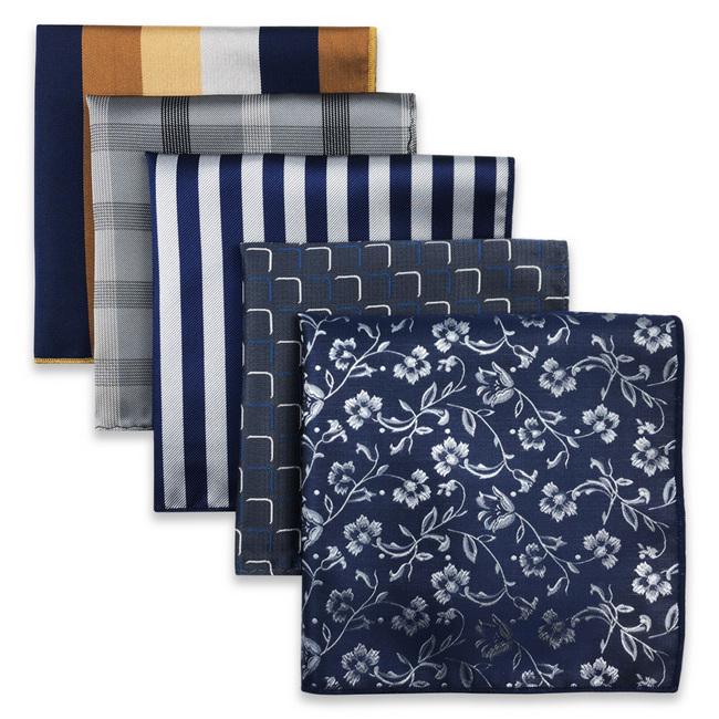 shlax & wing 5 Pieces Assorted Fashion Mens Pocket Square Classic Handkerchiefs Set 2-55 2025