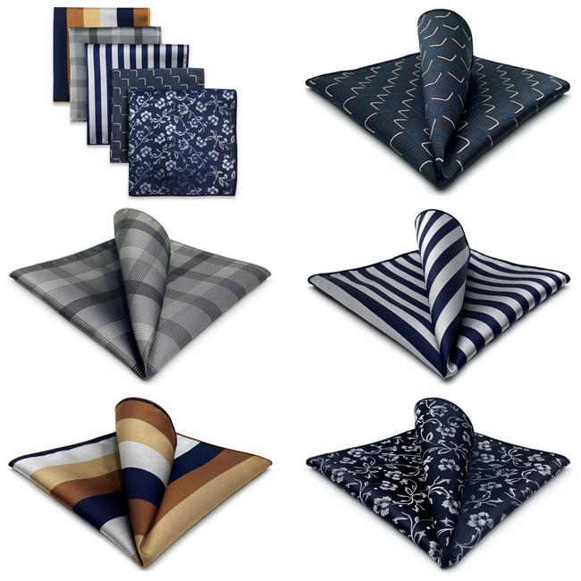 shlax & wing 5 Pieces Assorted Fashion Mens Pocket Square Classic Handkerchiefs Set 2-55 2025
