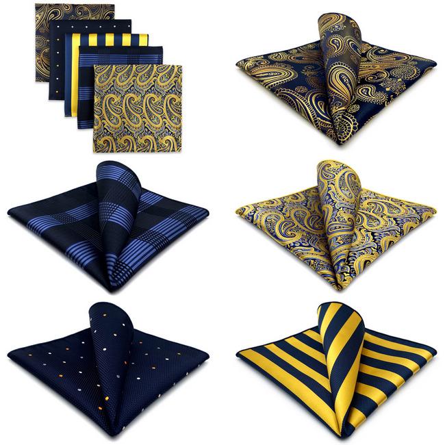 shlax & wing 5 Pieces Assorted Fashion Mens Pocket Square Classic Handkerchiefs Set 2-68 En línea