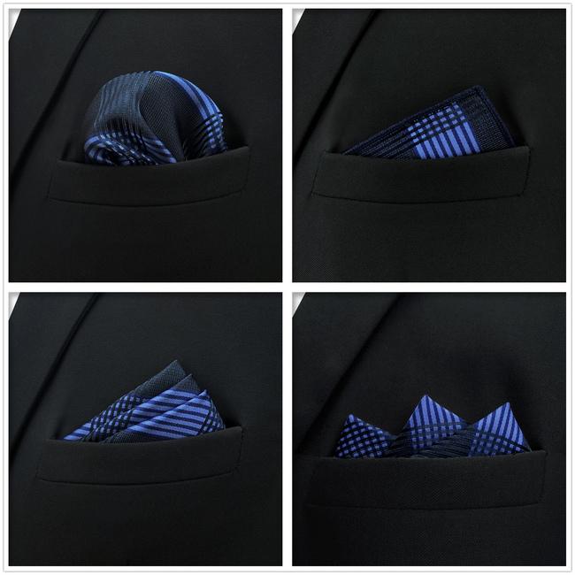 shlax & wing 5 Pieces Assorted Fashion Mens Pocket Square Classic Handkerchiefs Set 2-68 En línea