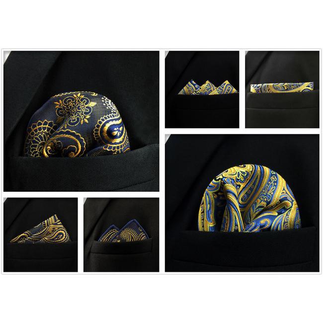 shlax & wing 5 Pieces Assorted Fashion Mens Pocket Square Classic Handkerchiefs Set 2-68 En línea