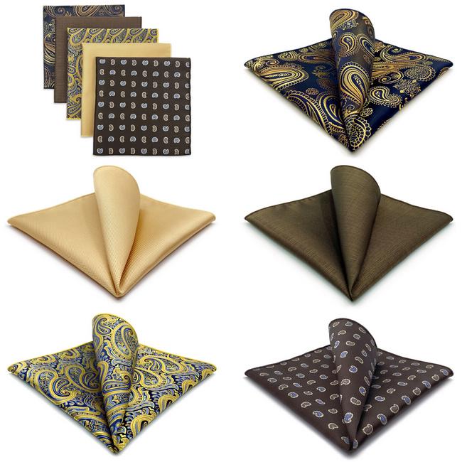 shlax & wing 5 Pieces Assorted Fashion Mens Pocket Square Classic Handkerchiefs Set 2-98 Outlet