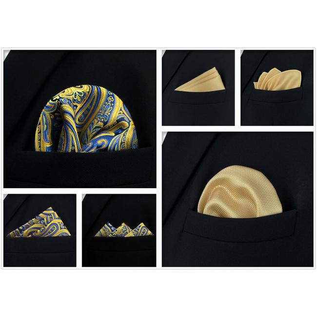 shlax & wing 5 Pieces Assorted Fashion Mens Pocket Square Classic Handkerchiefs Set 2-98 Outlet