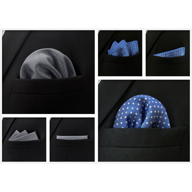 shlax & wing 5 Pieces Assorted Mens Pocket Square Fashion Gift Classic Handkerchiefs Set 1-37 Outlet online