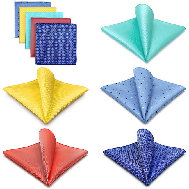 shlax & wing 5 Pieces Assorted Mens Pocket Square Fashion Gift Classic Handkerchiefs Set 2-104 Rebajas