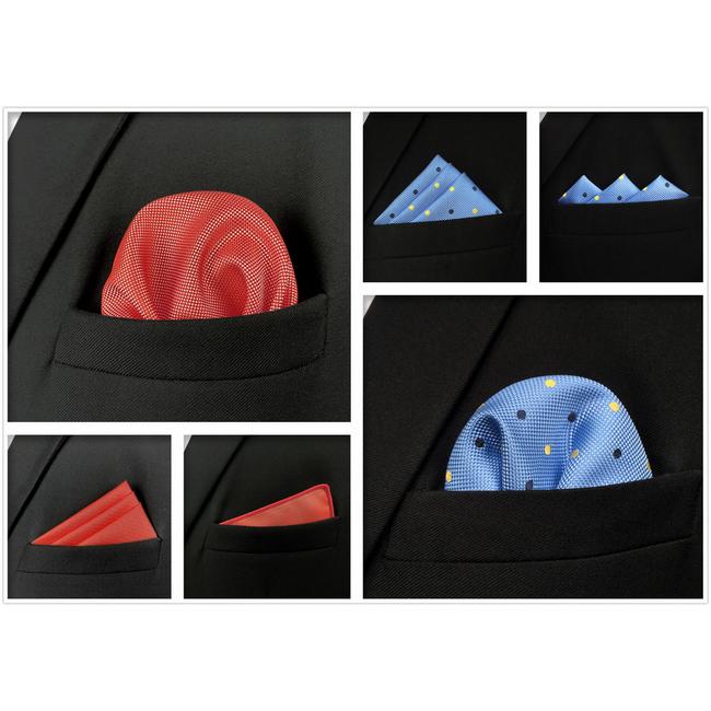 shlax & wing 5 Pieces Assorted Mens Pocket Square Fashion Gift Classic Handkerchiefs Set 2-104 Rebajas