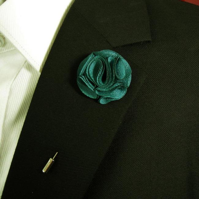shlax & wing Green Cotton Blend Lapel Flowers Boutonniere Stick Pin Men’s Accessories Handmade Necktie En oferta