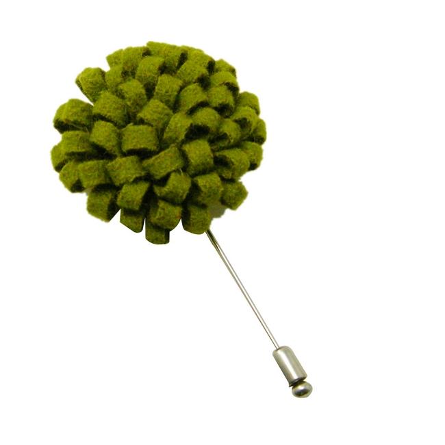 shlax & wing Light Green Lime Wool Felt Lapel Flowers Boutonniere Stick Pin Men’s Accessories Handmade Necktie Rebajas de fábrica