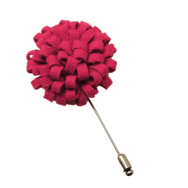 shlax & wing Pink Wool Felt Lapel Flowers Boutonniere Stick Pin Men’s Accessories Handmade Necktie Liquidación
