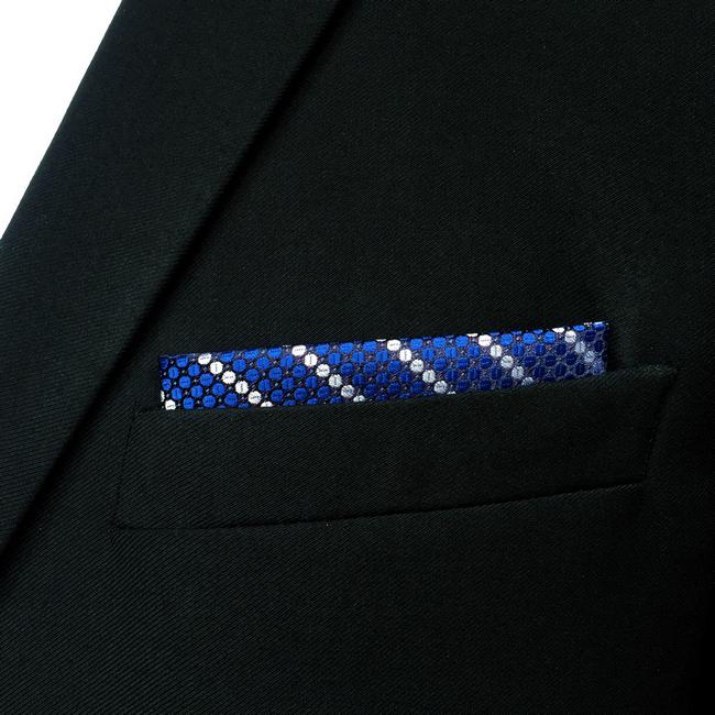 shlax & wing FH27 Blue Striped Mens Pocket Square Classic Fashion Handkerchief Business Wedding Rebajas online