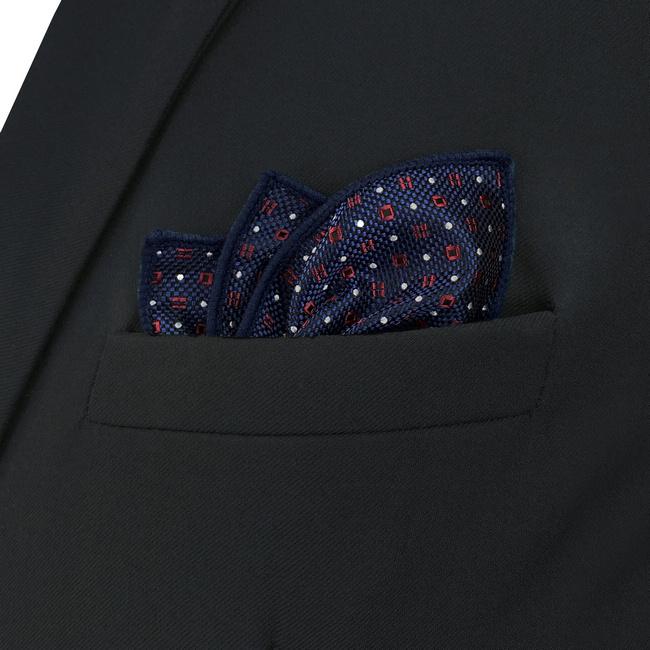shlax & wing CH24 Navy Red White Dots Mens Pocket Square Silk Wedding Classic Handkerchief Brand New Accessory Hanky Promoción por tiempo limitado