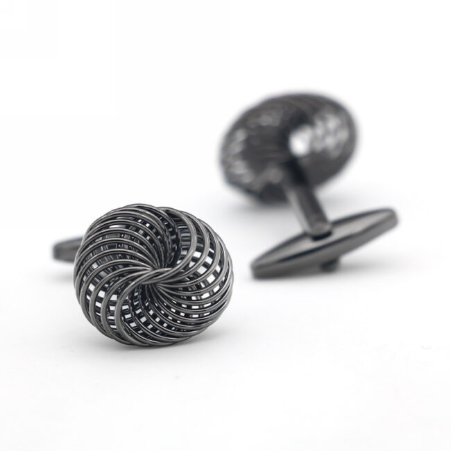 shlax & wing Pair of Mens Cufflinks Black Stainless steel Floral Elegant Style Mens Studs Elegant Style Cuffs 94 Solo hoy
