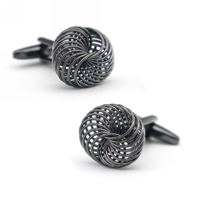 shlax & wing Pair of Mens Cufflinks Black Stainless steel Floral Elegant Style Mens Studs Elegant Style Cuffs 94 Solo hoy