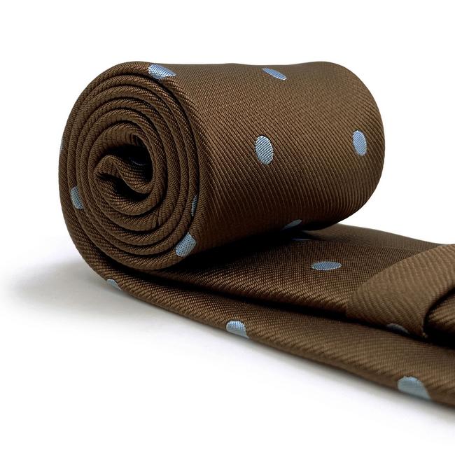 shlax & wing A54 Brown Dots Mens Neckties Hanky Set Fashion Classic Wedding Extra Long Size Business Ties Superdescuento