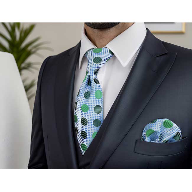 shlax & wing A55 Emerald Green Polka Dots Mens Neckties Hanky Set Fashion Classic Wedding Extra Long Size Gift Ties Grandes descuentos