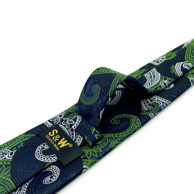 shlax & wing A58 Blue Green Paisley Mens Neckties Classic Wedding Ties Groom Envío internacional gratuito