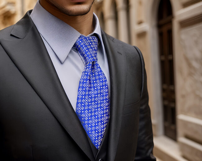 shlax & wing A63 Royal Blue Floral Mens Neckties Hanky Set Party Classic Extra Long Size Fashion Business Skinny Ties Ahorra y exporta