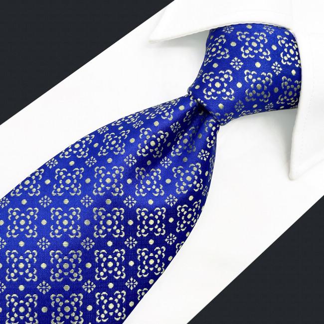 shlax & wing A63 Royal Blue Floral Mens Neckties Hanky Set Party Classic Extra Long Size Fashion Business Skinny Ties Ahorra y exporta