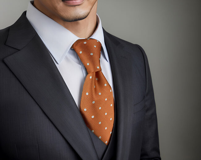shlax & wing A64 Orange Dots Mens Neckties Hanky Set Fashion Classic Wedding Party Gift Precios de Black Friday