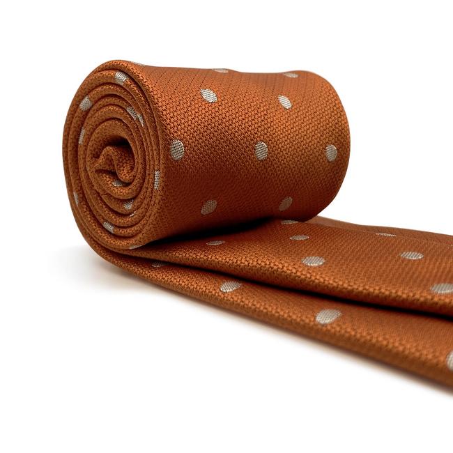 shlax & wing A64 Orange Dots Mens Neckties Hanky Set Fashion Classic Wedding Party Gift Precios de Black Friday