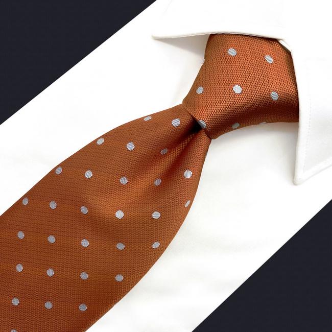 shlax & wing A64 Orange Dots Mens Neckties Hanky Set Fashion Classic Wedding Party Gift Precios de Black Friday