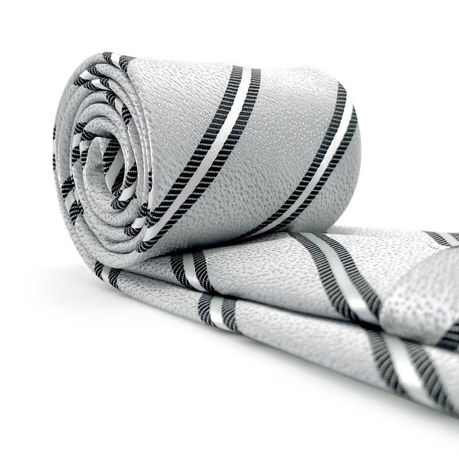 shlax & wing A65 White Striped Mens Neckties Pocket Square Set Fashion Gift Business Dress Skinny Necktie En oferta