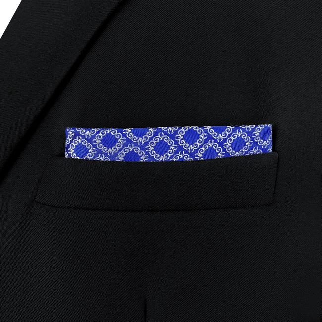 shlax & wing AH93 Blue Checkes Silk Mens Pocket Square Classic Brand New Handkerchief Fashion Wedding Oferta exclusiva
