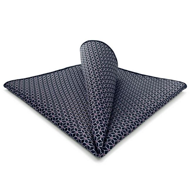 shlax & wing BH40 Black Geometric Men’s Pocket Square Accessories Business Última moda