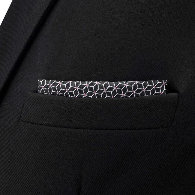 shlax & wing BH40 Black Geometric Men’s Pocket Square Accessories Business Última moda