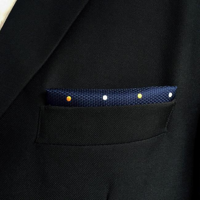shlax & wing DH12 Navy Polka Dots Mens Pocket Square Silk Classic Handkerchief Fashion Groom Dress Hanky Rebajas de fin de temporada